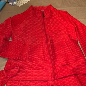 3-piece sweat suits (red,royal blue, and purple)